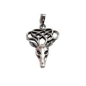 Celtic Deer with Intertwined Antlers Pendant